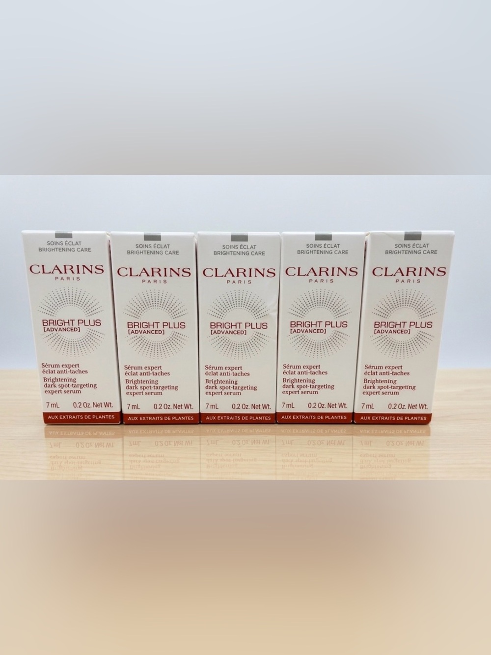 5 Clarins Bright Plus Advanced Brightening Dark Spot Serum 7ml Travel Size